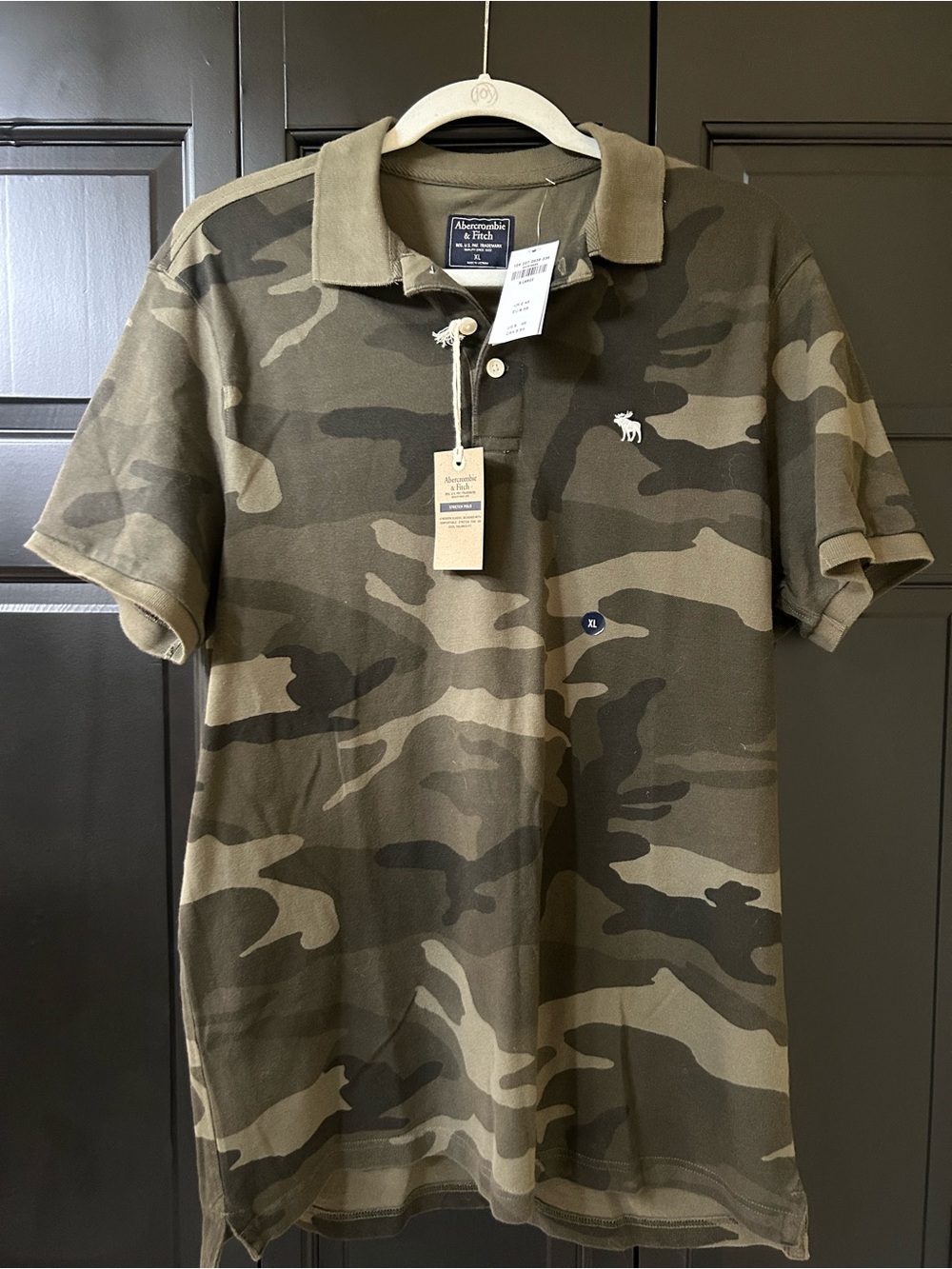 Abercrombie & Fitch Men's Camo Polo - Olive Green & Dark Green NWT